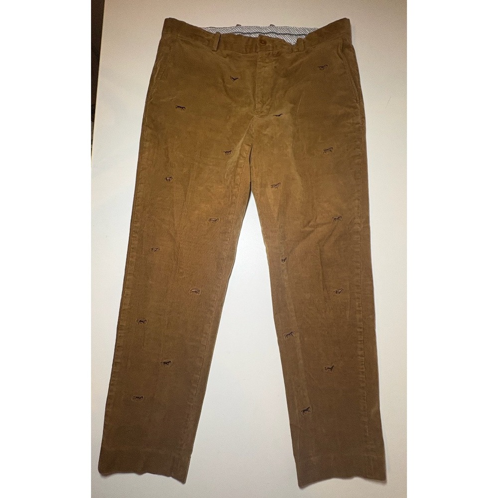 Brooks Brothers Horse Pattern Embroidered Corduroy Pants | Clark Fit | 38 X 32